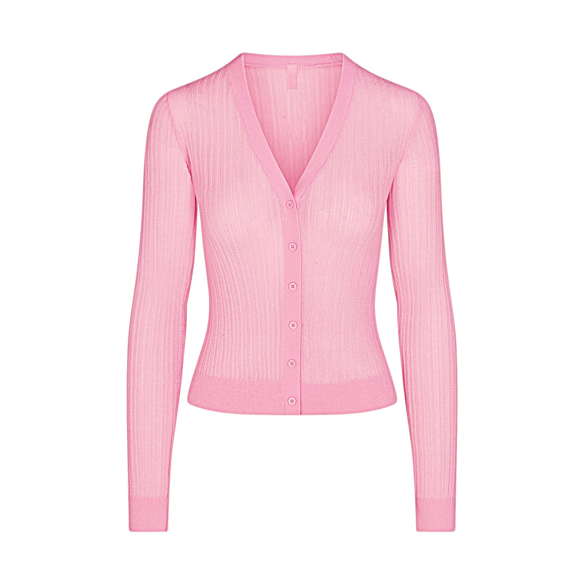 SHEER KNIT CARDIGAN | PEONY FLAT ON A WHITE BACKGROUND | FLT