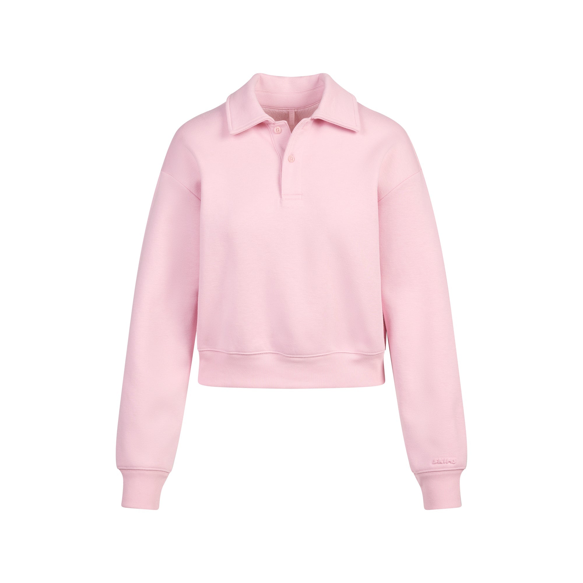 COTTON FLEECE POLO SWEATSHIRT | HALITE FLAT ON A WHITE BACKGROUND | FLT