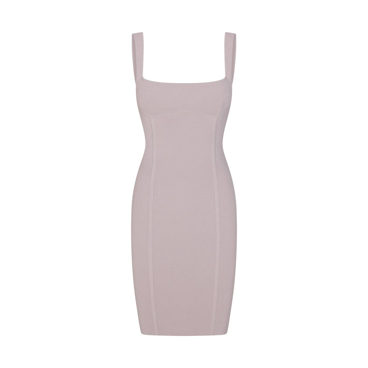 REFINED KNIT MIDI DRESS | IRIS MICA FLAT ON A WHITE BACKGROUND | FLT