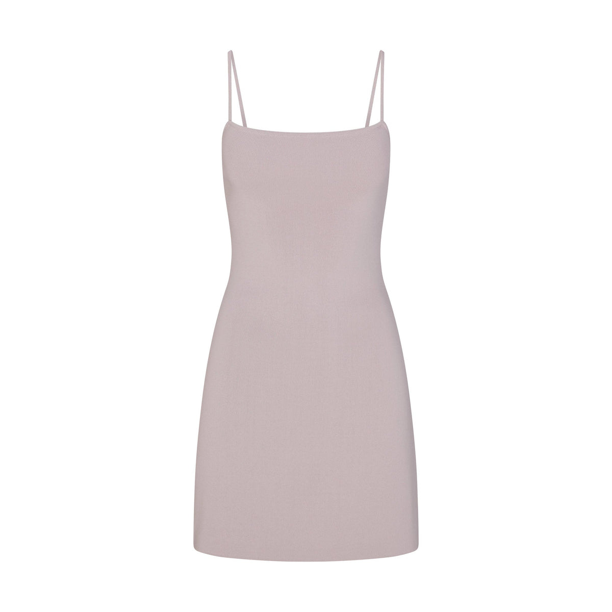 REFINED KNIT MINI DRESS | IRIS MICA FLAT ON A WHITE BACKGROUND | FLT