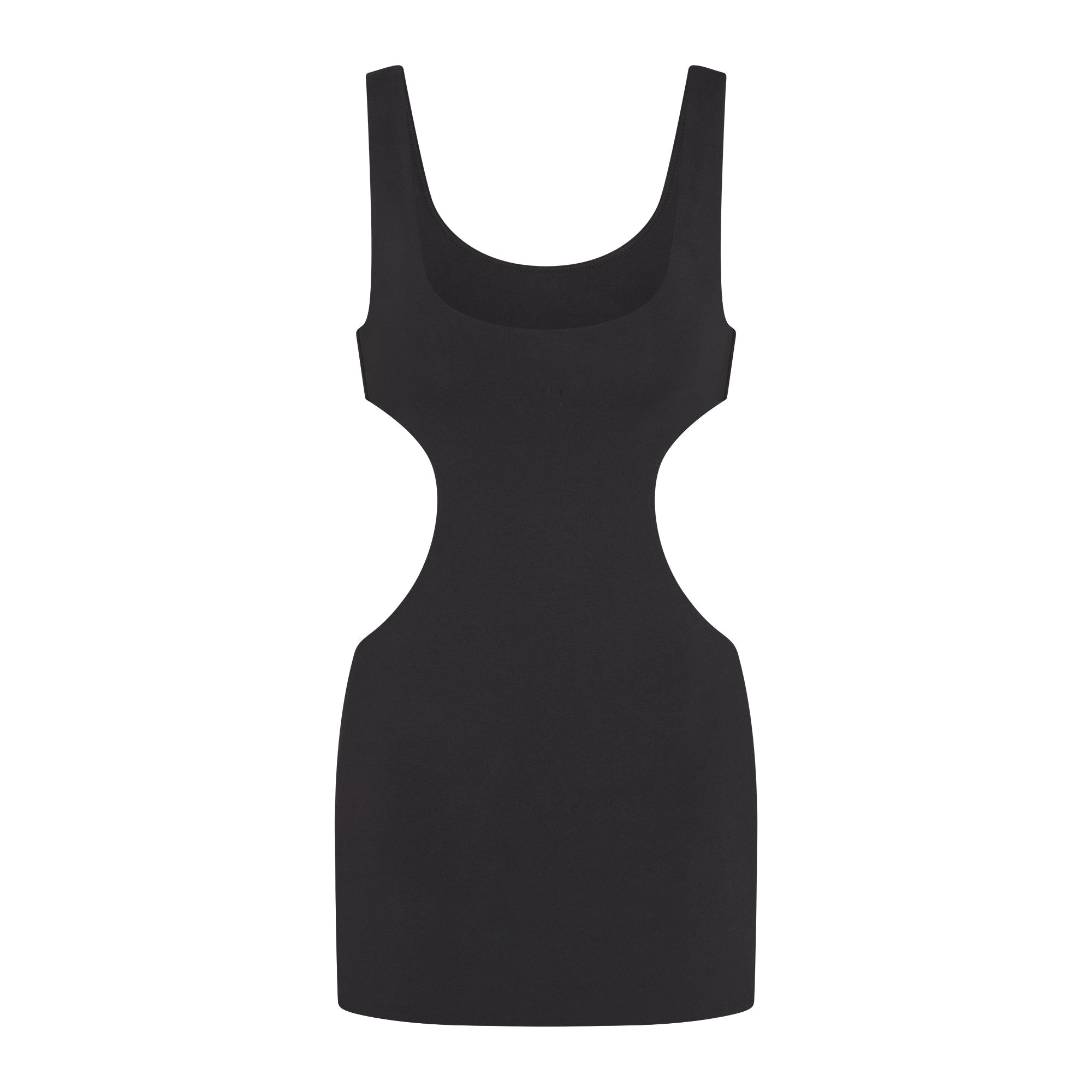 COTTON JERSEY CUT OUT MINI DRESS | SOOT LAYS FLAT ON A WHITE BACKGROUND | FLT