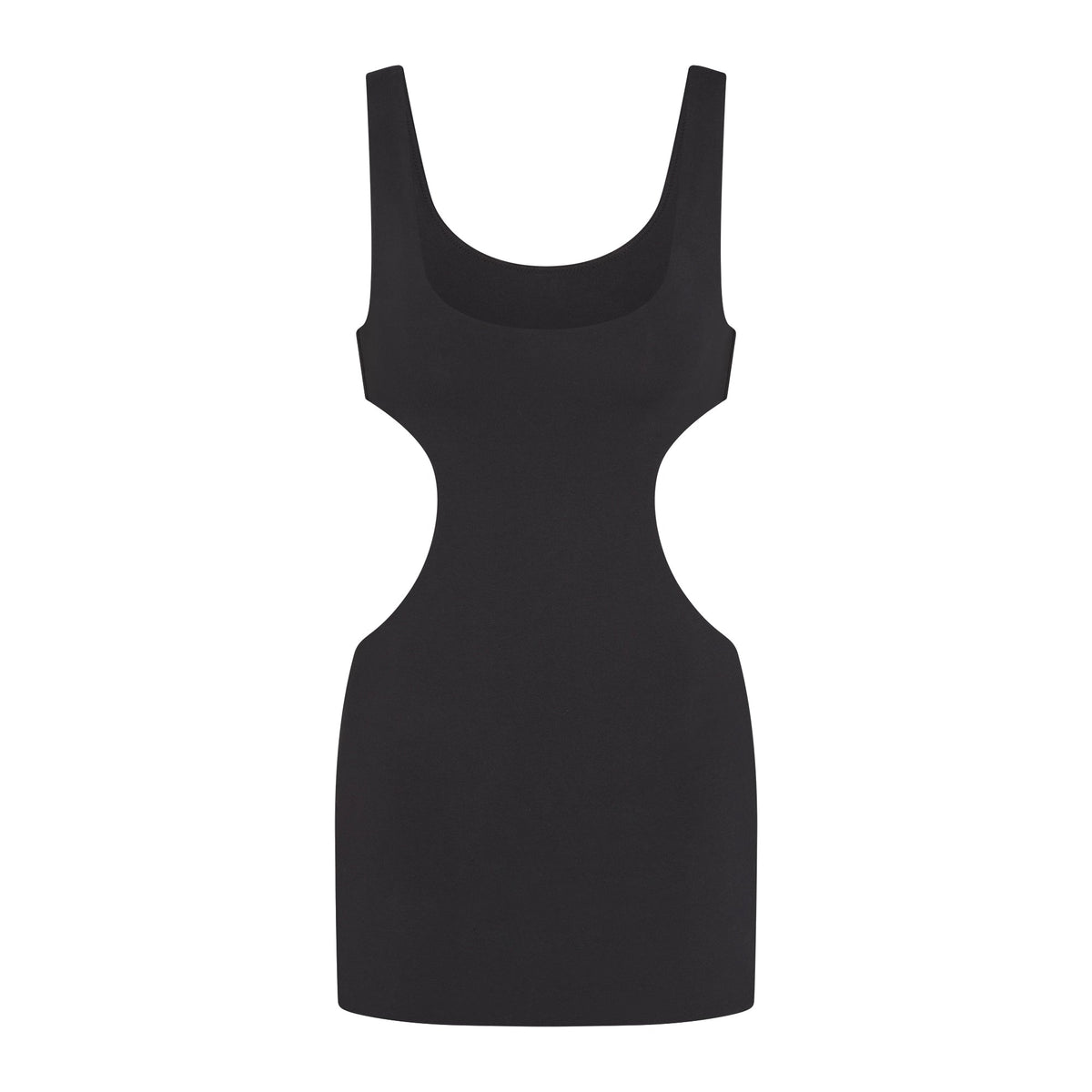 COTTON JERSEY CUT OUT MINI DRESS | SOOT LAYS FLAT ON A WHITE BACKGROUND | FLT