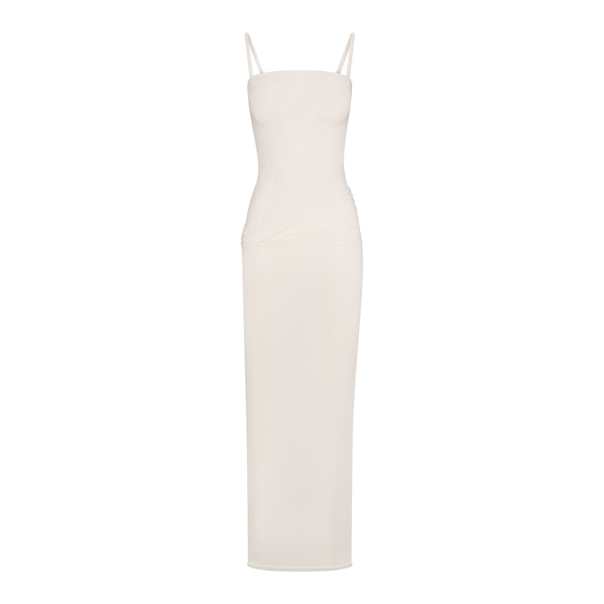 SHEER MODAL LONG DRESS | ECRU FLAT ON A WHITE BACKGROUND | FLT