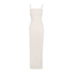 SHEER MODAL LONG DRESS | ECRU FLAT ON A WHITE BACKGROUND | FLT