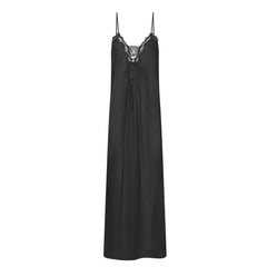 VOILE SLEEP LONG DRESS | ONYX FLAT ON A WHITE BACKGROUND | FLT
