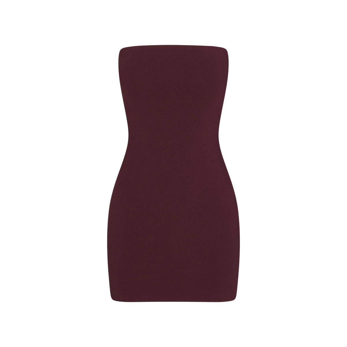 COTTON JERSEY MINI TUBE DRESS | CURRANT FLAT ON A WHITE BACKGROUND | FLT
