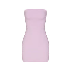 COTTON JERSEY MINI TUBE DRESS | SUGAR PLUM FLAT ON A WHITE BACKGROUND | FLT