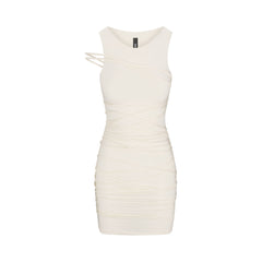 SMOOTH LAYERS TANK DRESS | ECRU FLAT ON A WHITE BACKGROUND | FLT