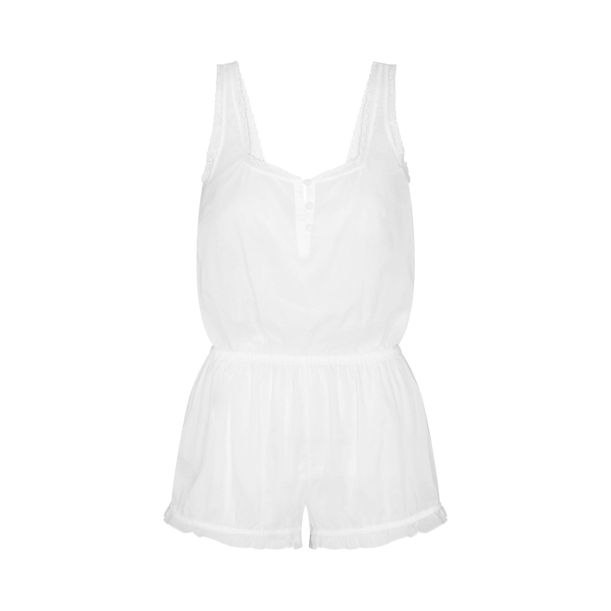 VOILE SLEEP ONESIE | SNOW FLAT ON A WHITE BACKGROUND | FLT