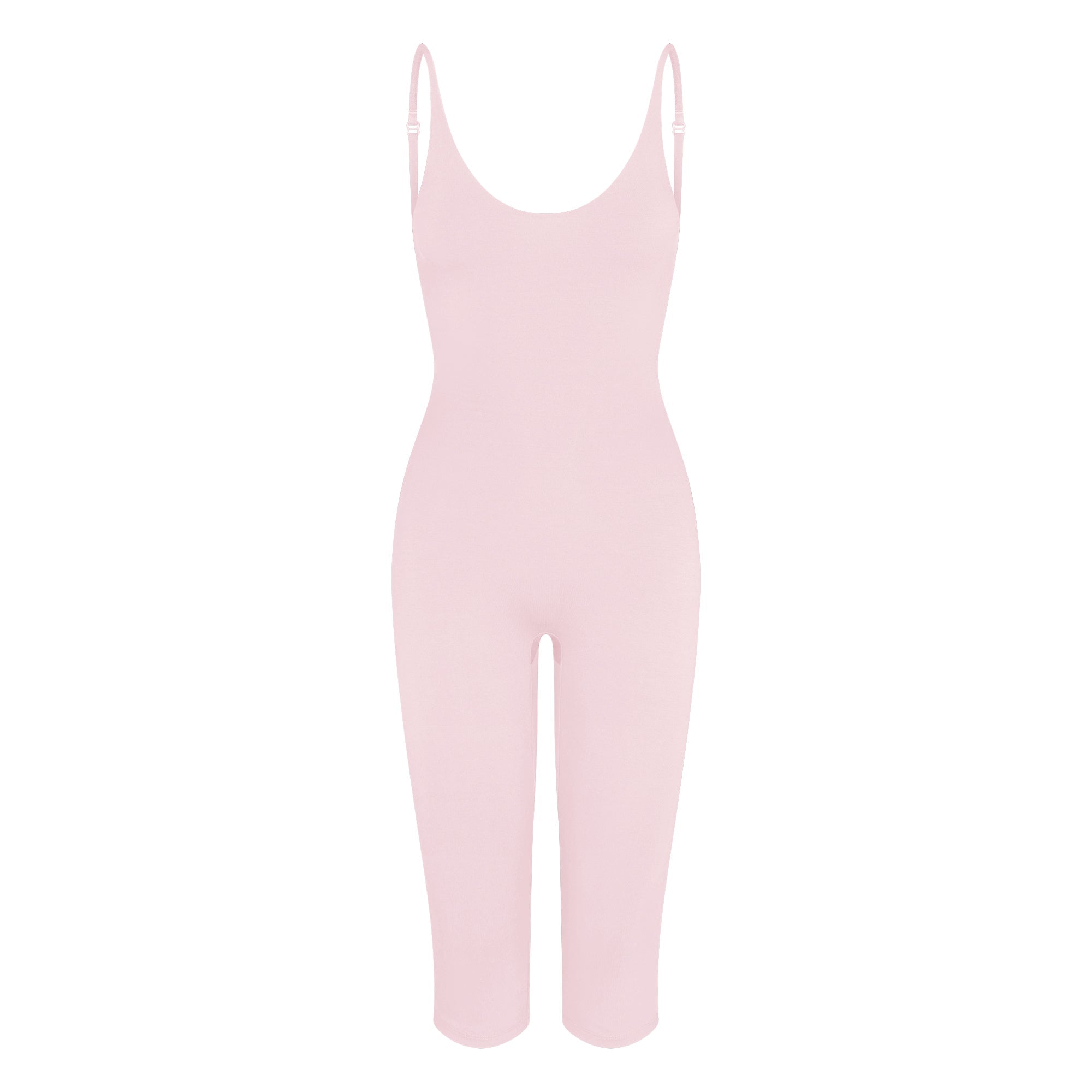 SMOOTH LAYERS CAPRI CATSUIT | PEONY & LAYS FLAT ON A WHITE BACKGROUND | FLT