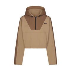 WOVEN COTTON HALF ZIP PULLOVER | DESERT FLAT ON A WHITE BACKGROUND | FLT