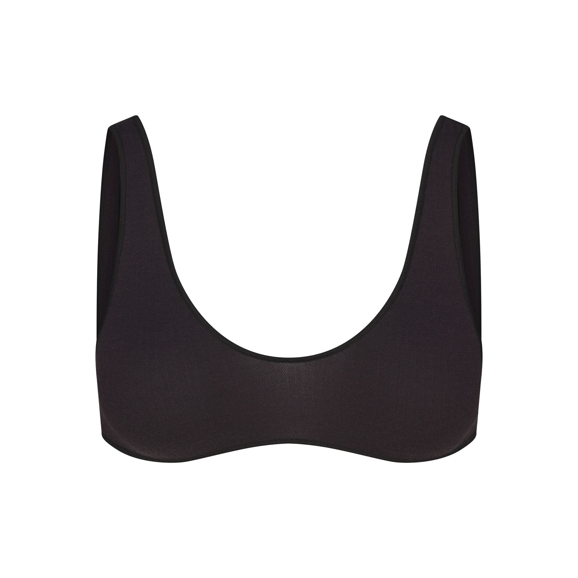 WOOL RIB BRALETTE | OBSIDIAN FLAT ON A WHITE BACKGROUND | FLT