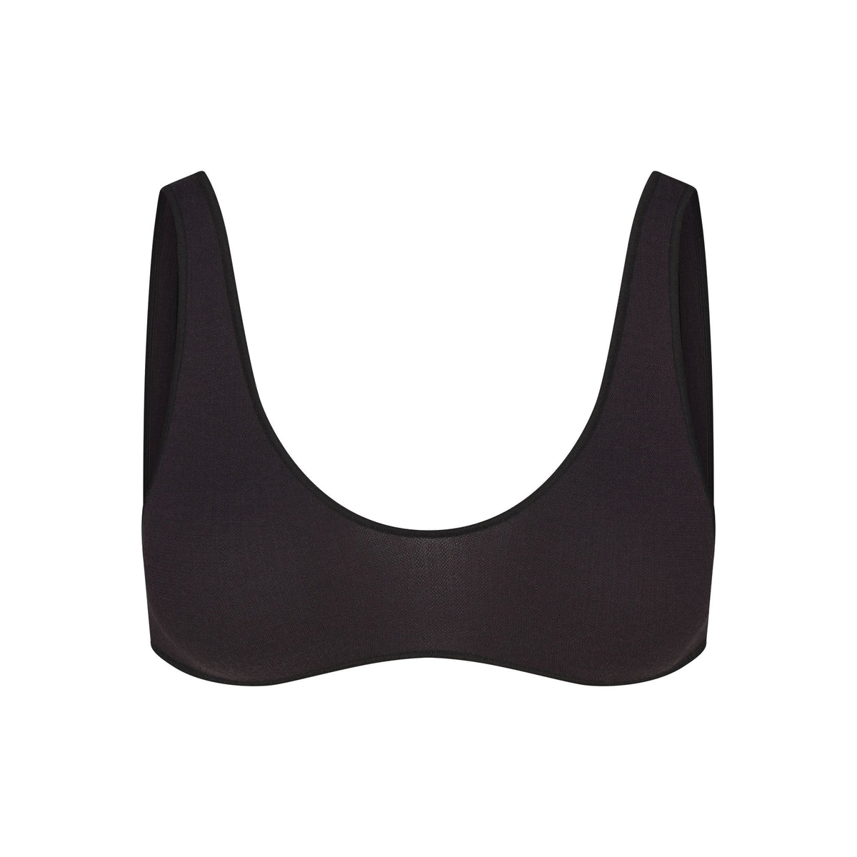 WOOL RIB BRALETTE | OBSIDIAN FLAT ON A WHITE BACKGROUND | FLT