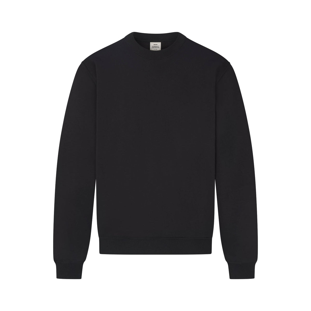 FLEECE LOUNGE MENS RELAXED CREWNECK | WASHED ONYX FLAT ON A WHITE BACKGROUND | FLT