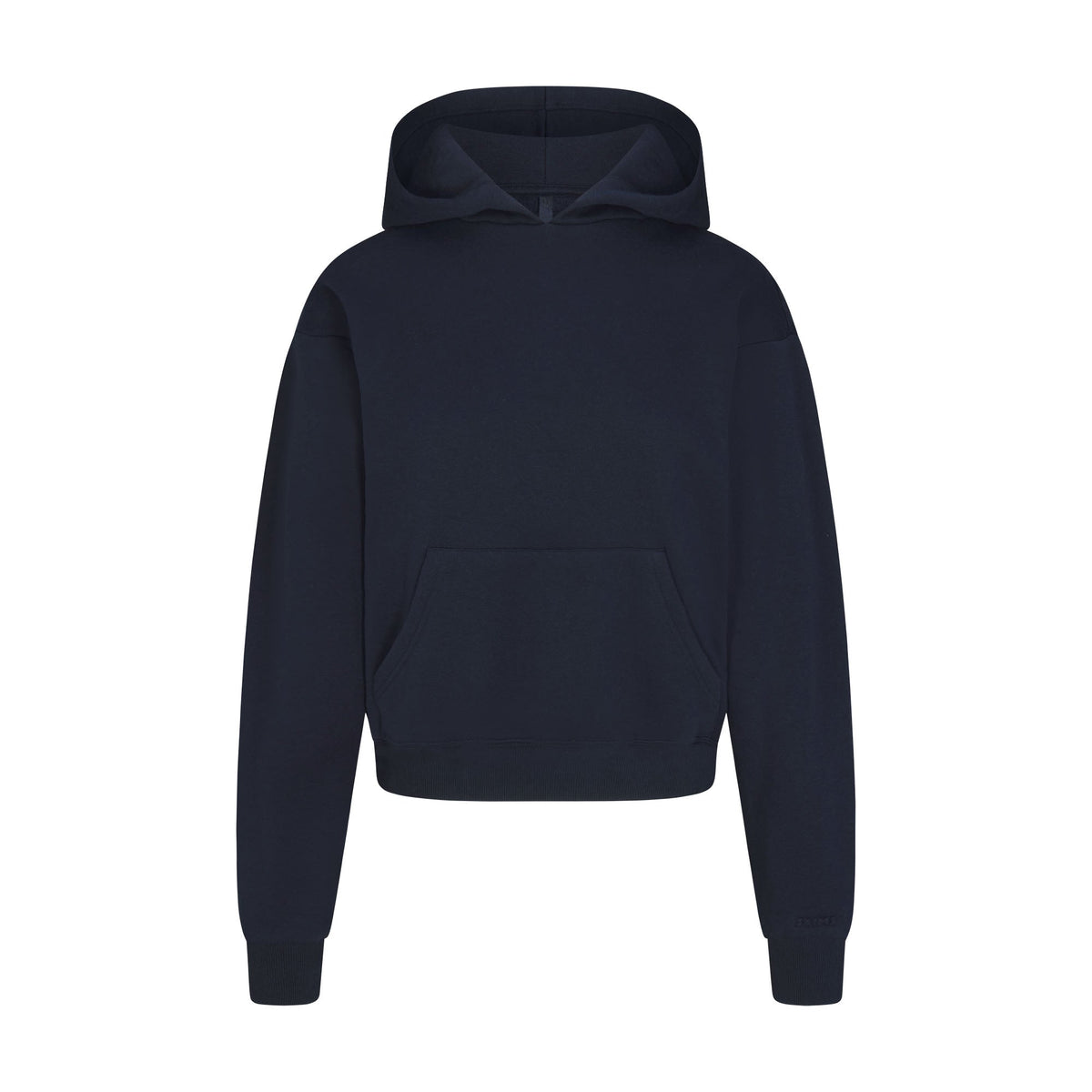 COTTON FLEECE CLASSIC HOODIE | NAVY & LAYS FLAT ON A WHITE BACKGROUND | FLT