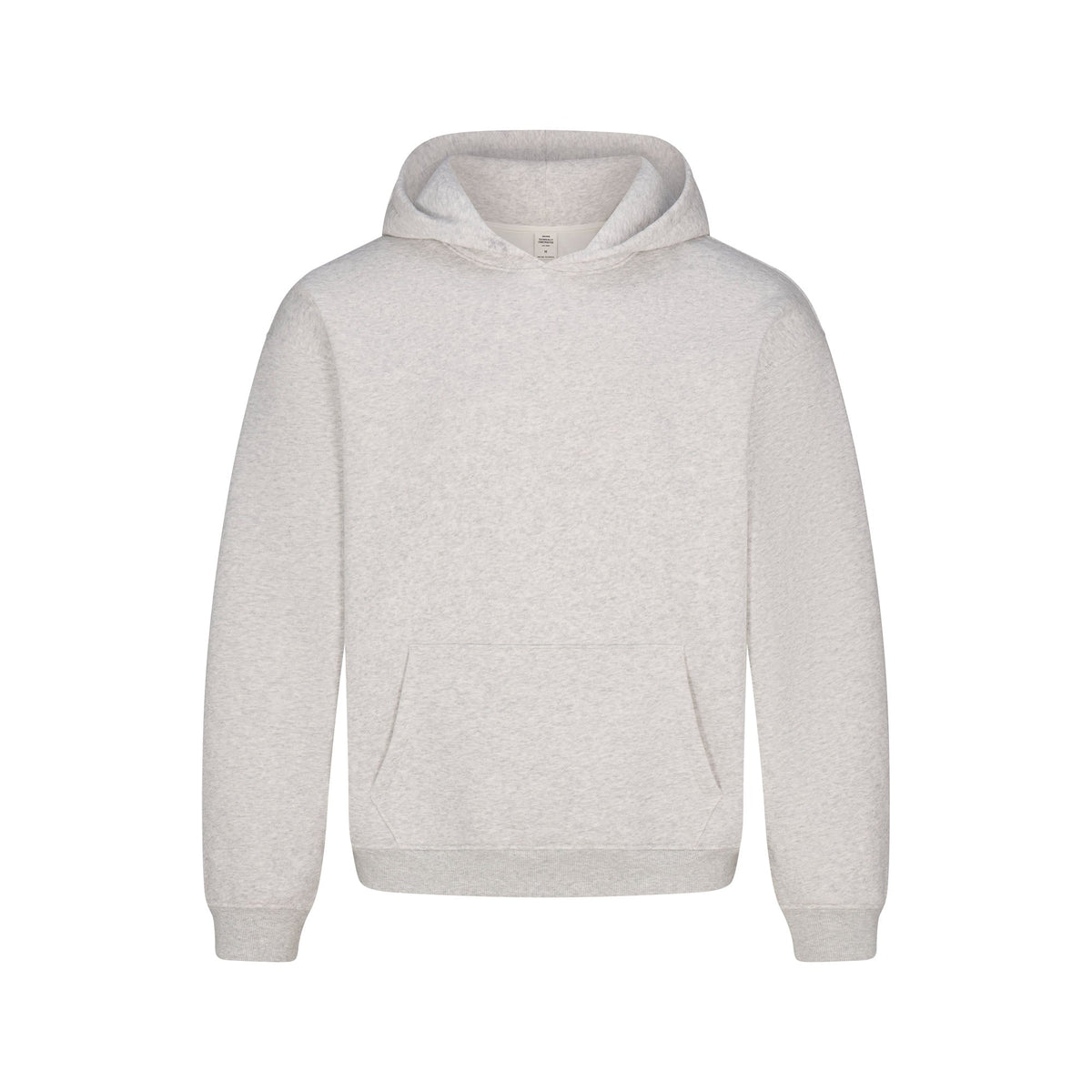 FLEECE LOUNGE MENS RELAXED HOODIE | LIGHT HEATHER GREY FLAT ON A WHITE BACKGROUND | FLT