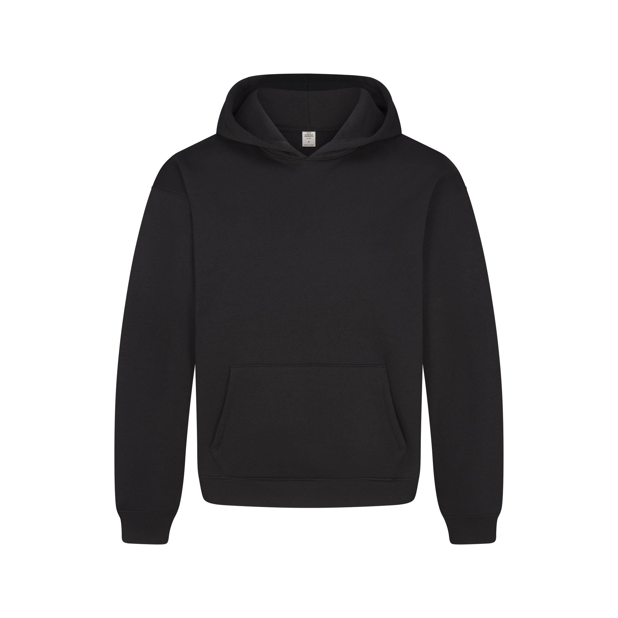 FLEECE LOUNGE MENS RELAXED HOODIE | WASHED ONYX FLAT ON A WHITE BACKGROUND | FLT