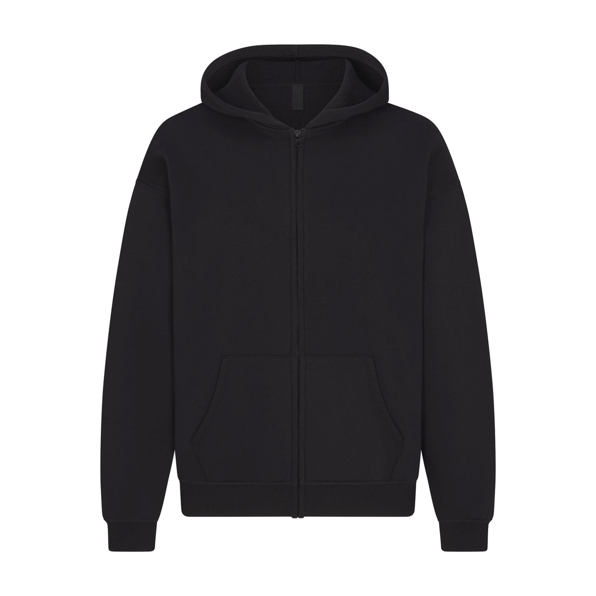 FLEECE LOUNGE MENS RELAXED ZIP UP HOODIE | WASHED ONYX (MENS SHORTS) FLAT ON A WHITE BACKGROUND | FLT