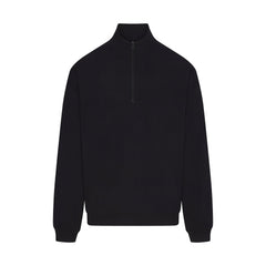 JERSEY LOUNGE MENS RELAXED QUARTER ZIP PULLOVER | OBSIDIAN (MENS SWEATSHIRTS) FLAT ON A WHITE BACKGROUND | FLT