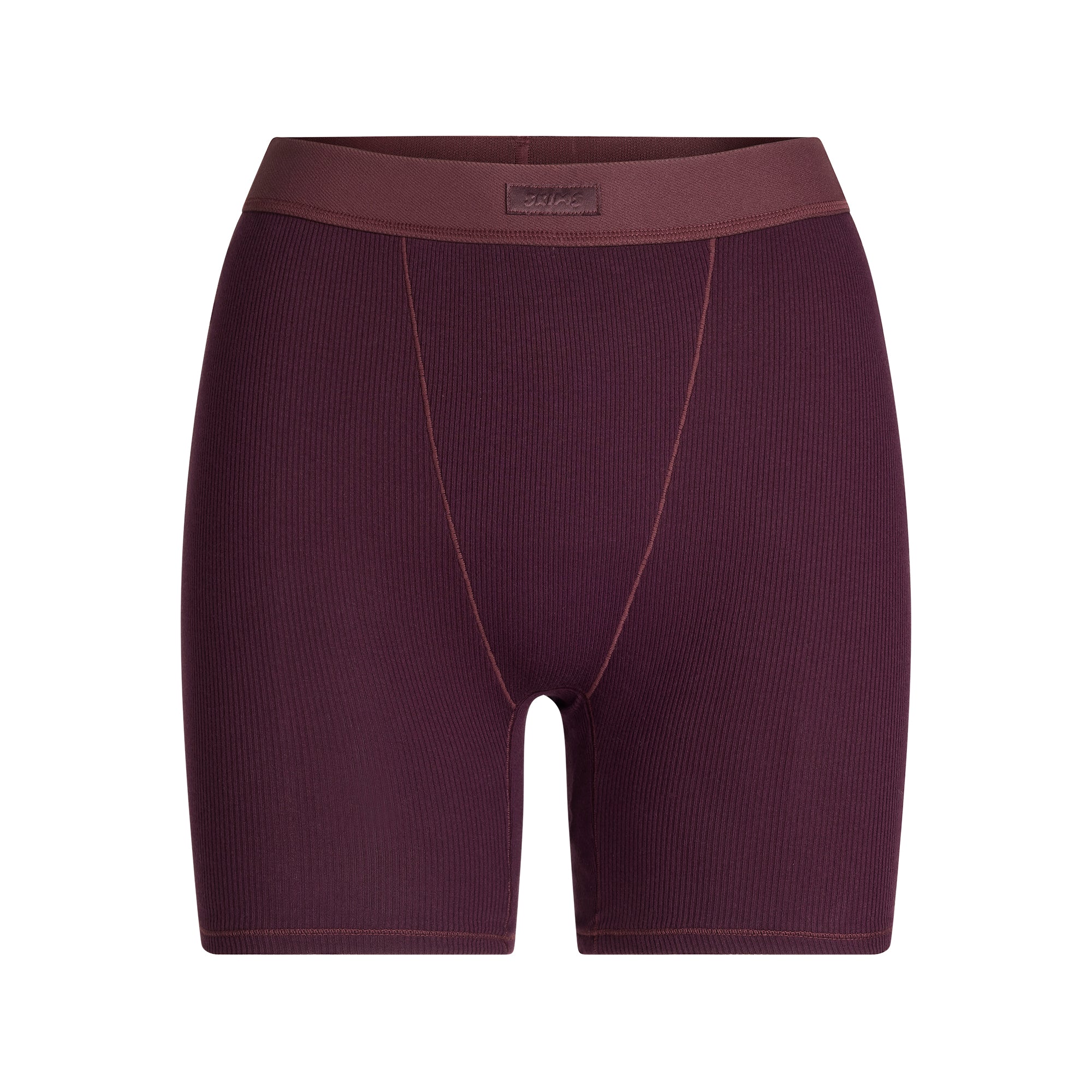 COTTON RIB BOXER | CURRANT FLAT ON A WHITE BACKGROUND @ | FLT