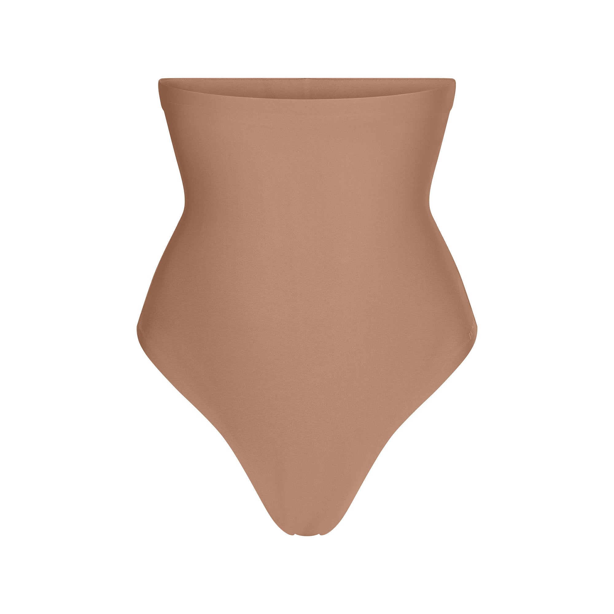 SKIMS BODY CORE SCULPT HIGH-WAISTED THONG | SIENNA FLAT ON A WHITE BACKGROUND | FLT | FLT