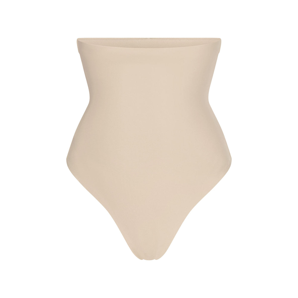 SKIMS BODY CORE SCULPT HIGH-WAISTED THONG | SAND FLAT ON A WHITE BACKGROUND | FLT | FLT