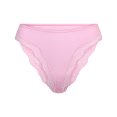 FITS EVERYBODY LACE TANGA | BUBBLE GUM TONAL FLAT ON A WHITE BACKGROUND | FLT @ | FOCUS: 0.0, 1.0, 0.9