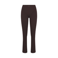 NikeSKIMS MATTE V-LINE 39" STRAIGHT LEGGING | DARK SEPIA FLAT ON A WHITE BACKGROUND | FLT