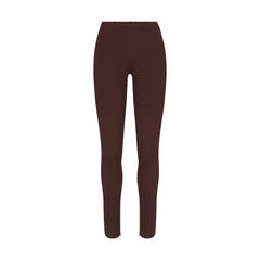 THE ESSENTIAL COLLECTION HIGH-WAISTED LEGGING | COCOA FLAT ON A WHITE BACKGROUND | FLT