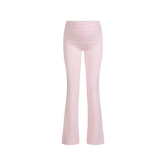 COTTON JERSEY MATERNITY FOLDOVER PANT | CHERRY BLOSSOM FLAT ON A WHITE BACKGROUND | FLT