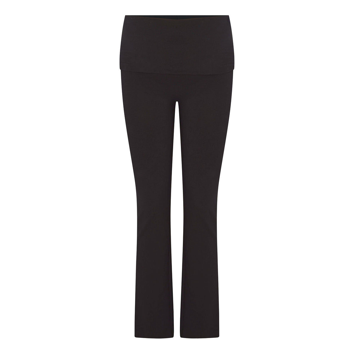 COTTON JERSEY MATERNITY FOLDOVER PANT | SOOT FLAT ON A WHITE BACKGROUND | FLT