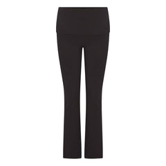 COTTON JERSEY MATERNITY FOLDOVER PANT | SOOT FLAT ON A WHITE BACKGROUND | FLT