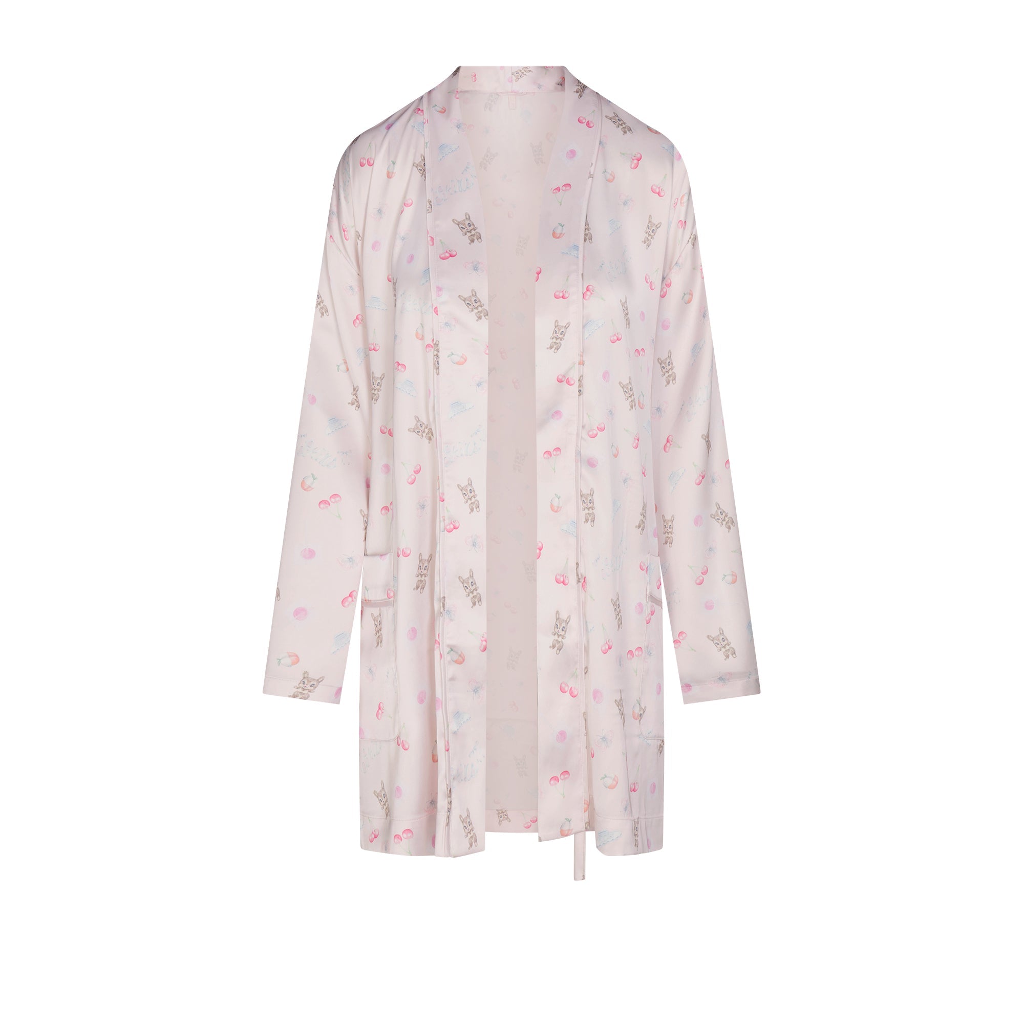 WOVEN SHINE ROBE | BARELY PINK SNACK BAG FLAT ON A WHITE BACKGROUND | FLT