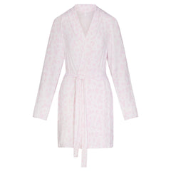 SKIMS SLEEP SHORT ROBE | SNOW DELICATE FLORAL PRINT FLAT ON A WHITE BACKGROUND | FLT