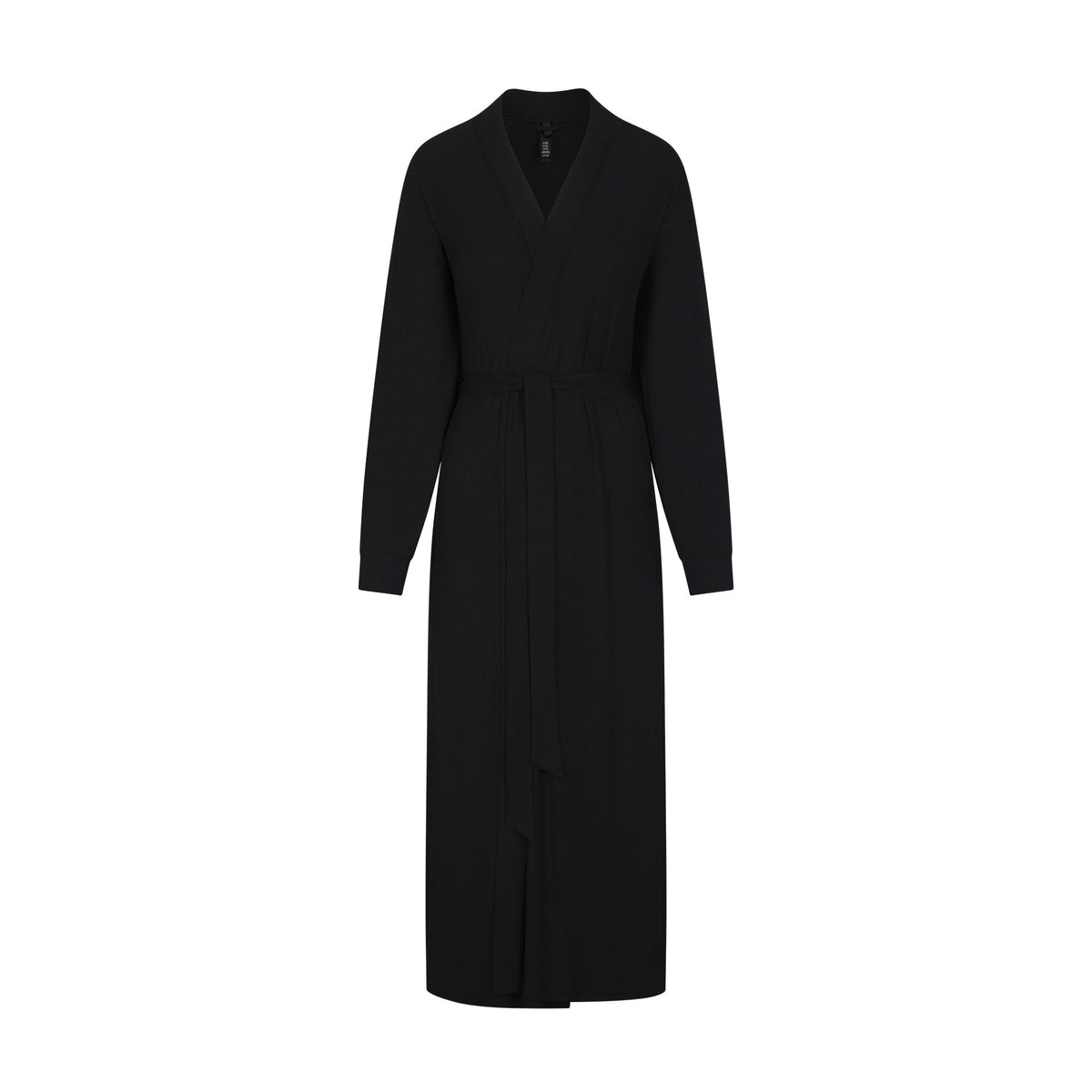SOFT LOUNGE LONG ROBE | ONYX (LONG ROBES) LAYS FLAT ON A WHITE BACKGROUND | FLT