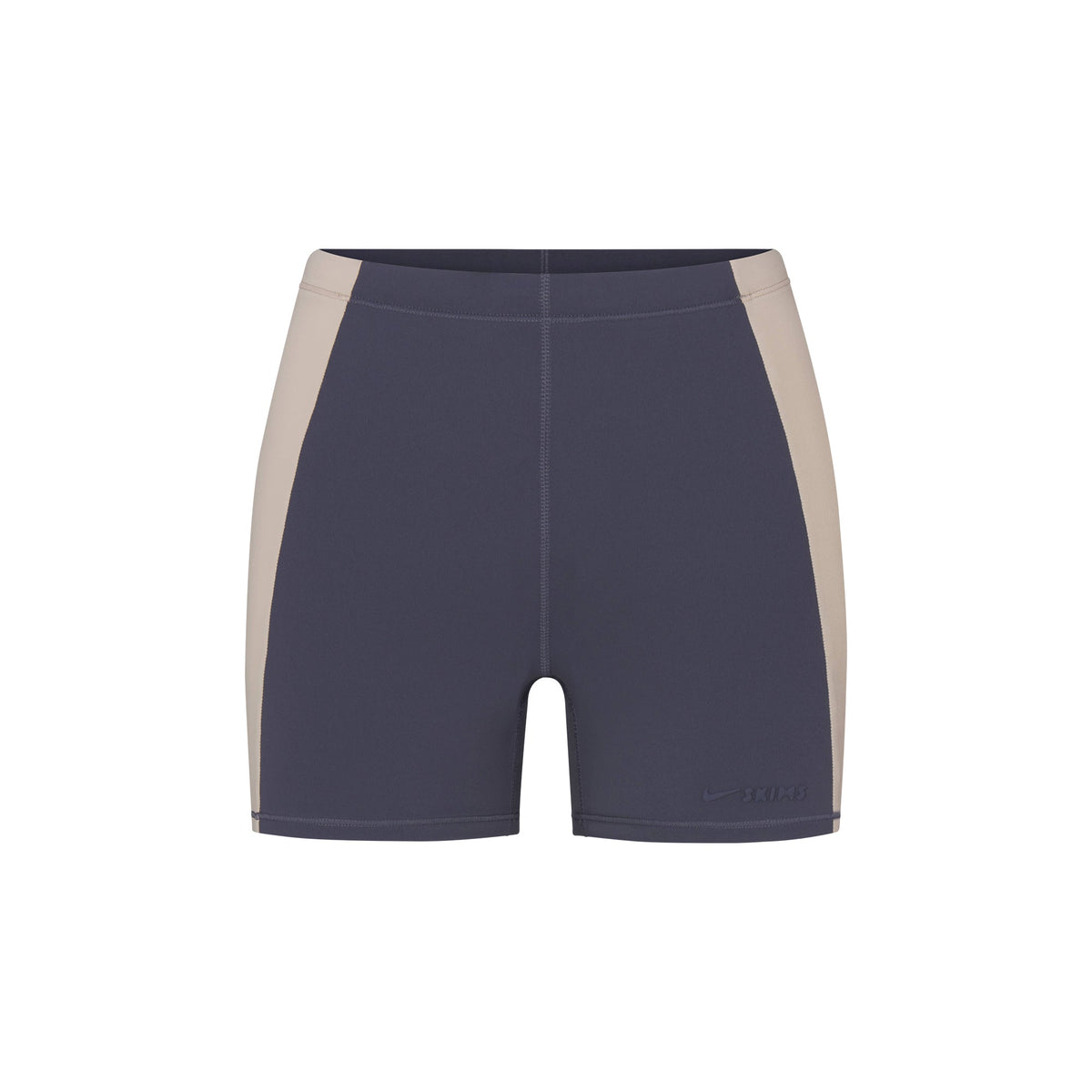 NikeSKIMS MATTE AND SHINE DRAWCORD 2" SHORT | DEEP ROYAL/STONE FLAT ON A WHITE BACKGROUND | FLT