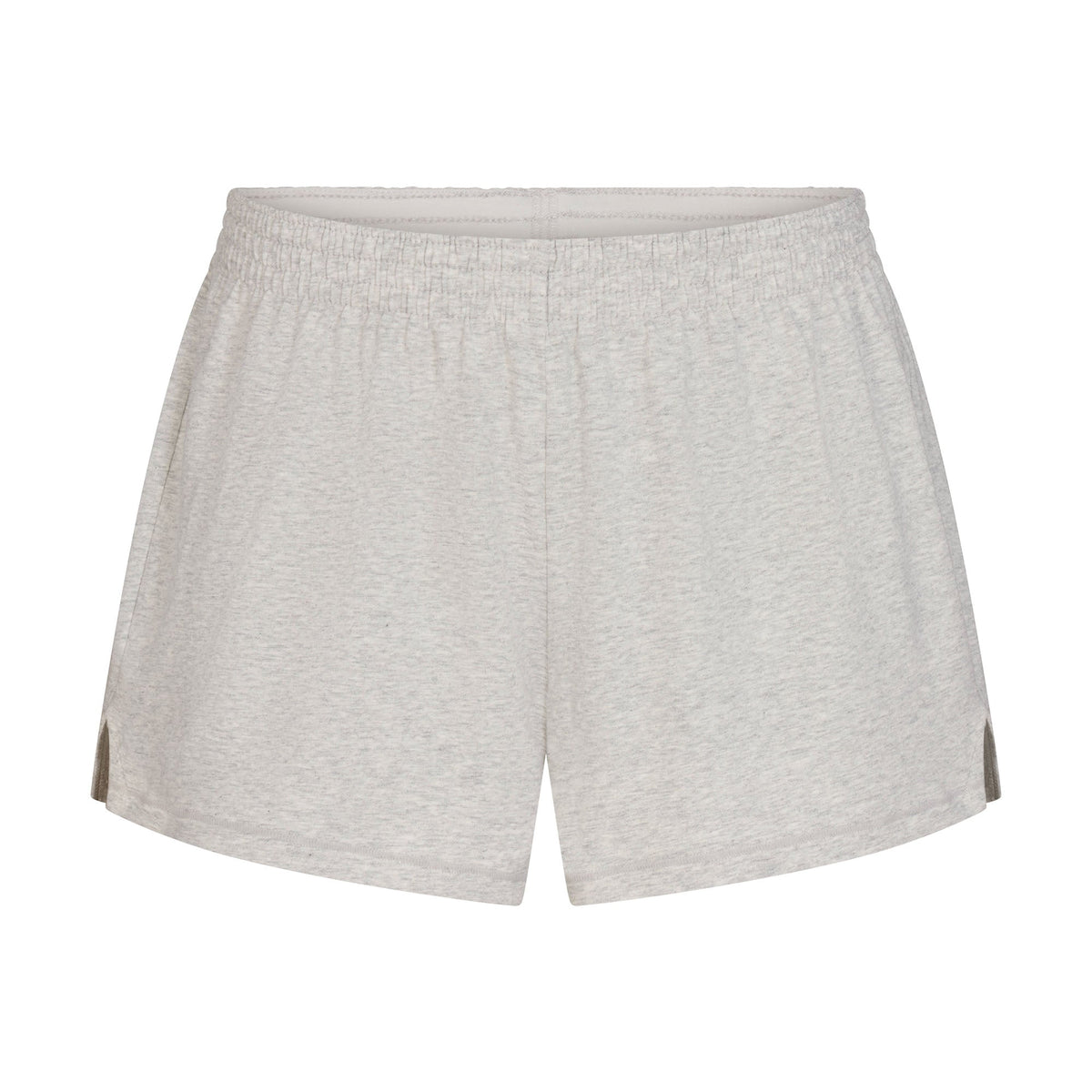 COTTON JERSEY LOOSE SHORT | LIGHT HEATHER GREY FLAT ON A WHITE BACKGROUND | FLT