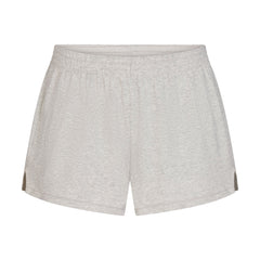 COTTON JERSEY LOOSE SHORT | LIGHT HEATHER GREY FLAT ON A WHITE BACKGROUND | FLT