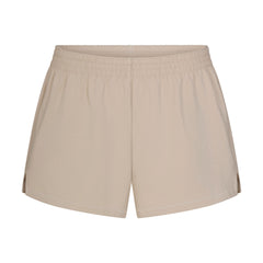 COTTON JERSEY LOOSE SHORT | STONE FLAT ON A WHITE BACKGROUND | FLT