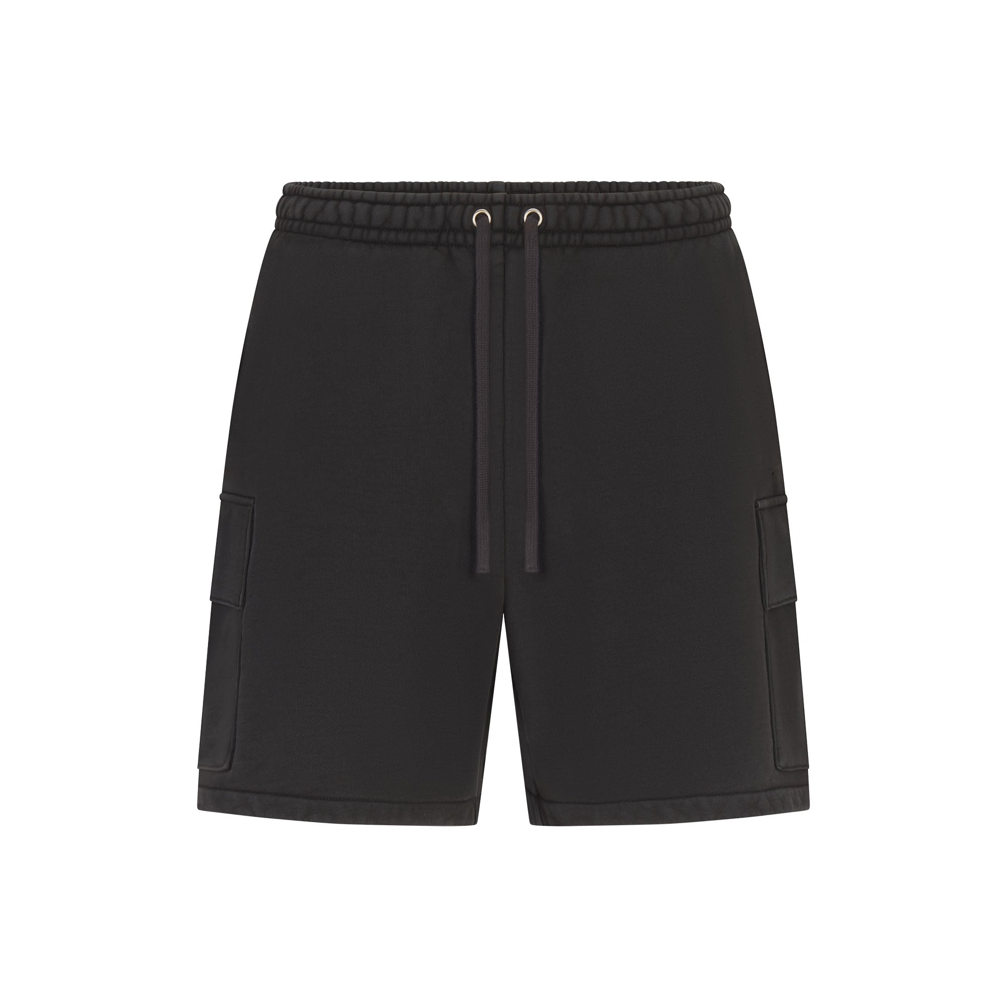 HEAVYWEIGHT FLEECE MENS CARGO SHORT | WASHED ONYX FLAT ON A WHITE BACKGROUND | FLT