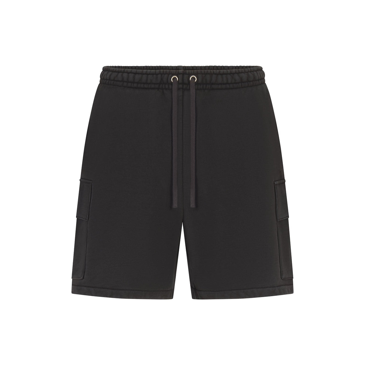 HEAVYWEIGHT FLEECE MENS CARGO SHORT | WASHED ONYX FLAT ON A WHITE BACKGROUND | FLT