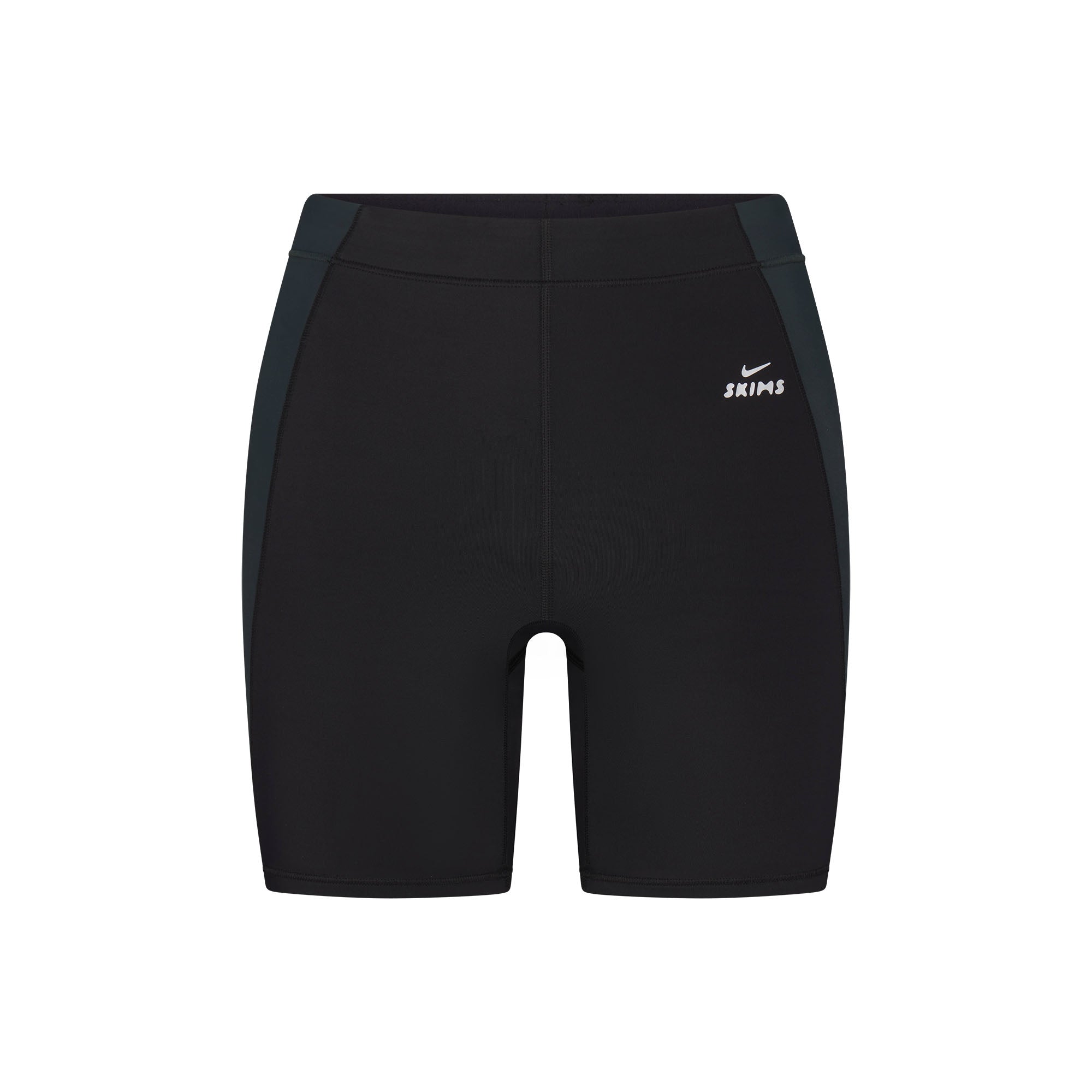 NikeSKIMS SHINE 5" BIKER SHORT | OBSIDIAN AND DARK TEAL FLAT ON A WHITE BACKGROUND | FLT