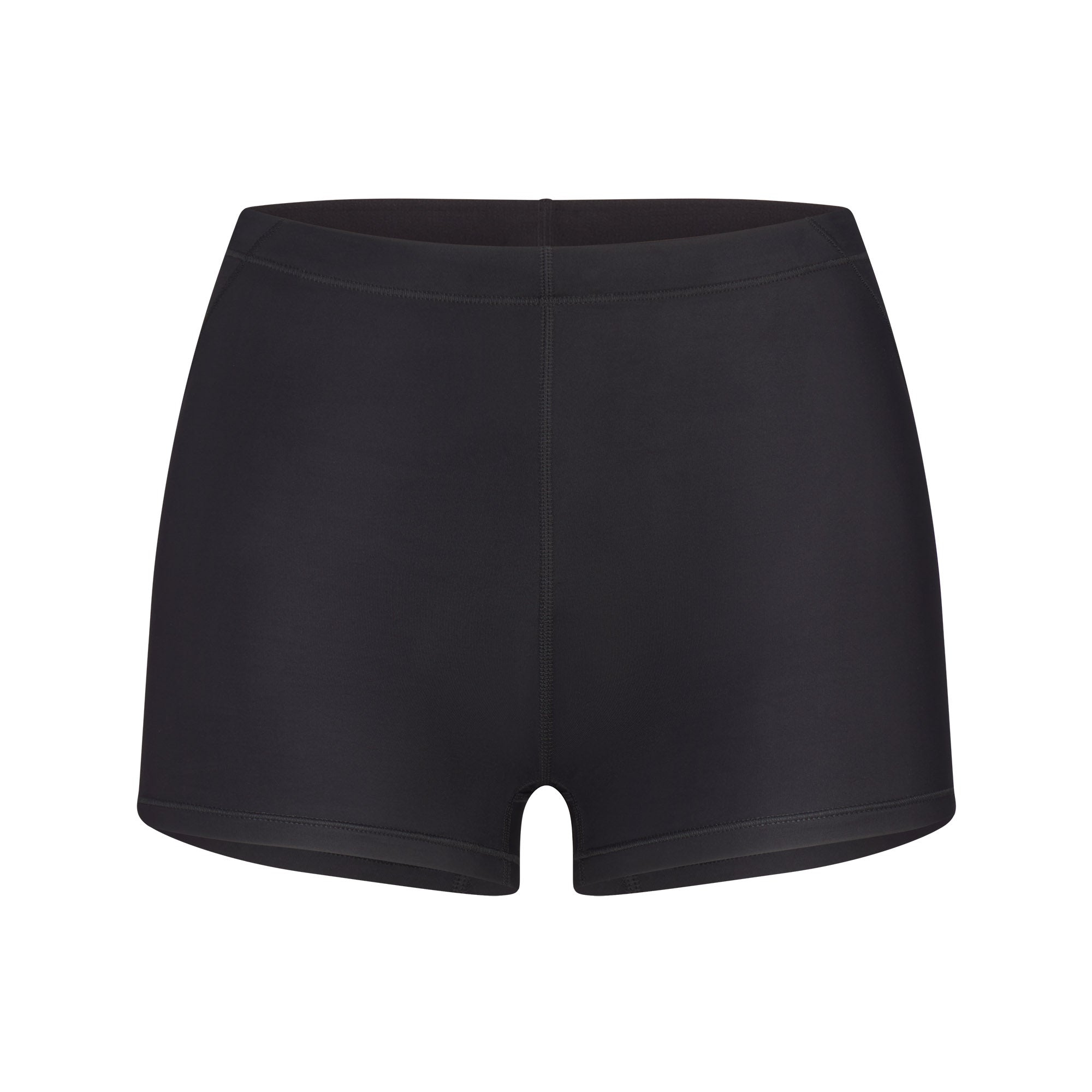 NikeSKIMS SHINE DRAWCORD 2" SHORT | OBSIDIAN FLAT ON A WHITE BACKGROUND | FLT