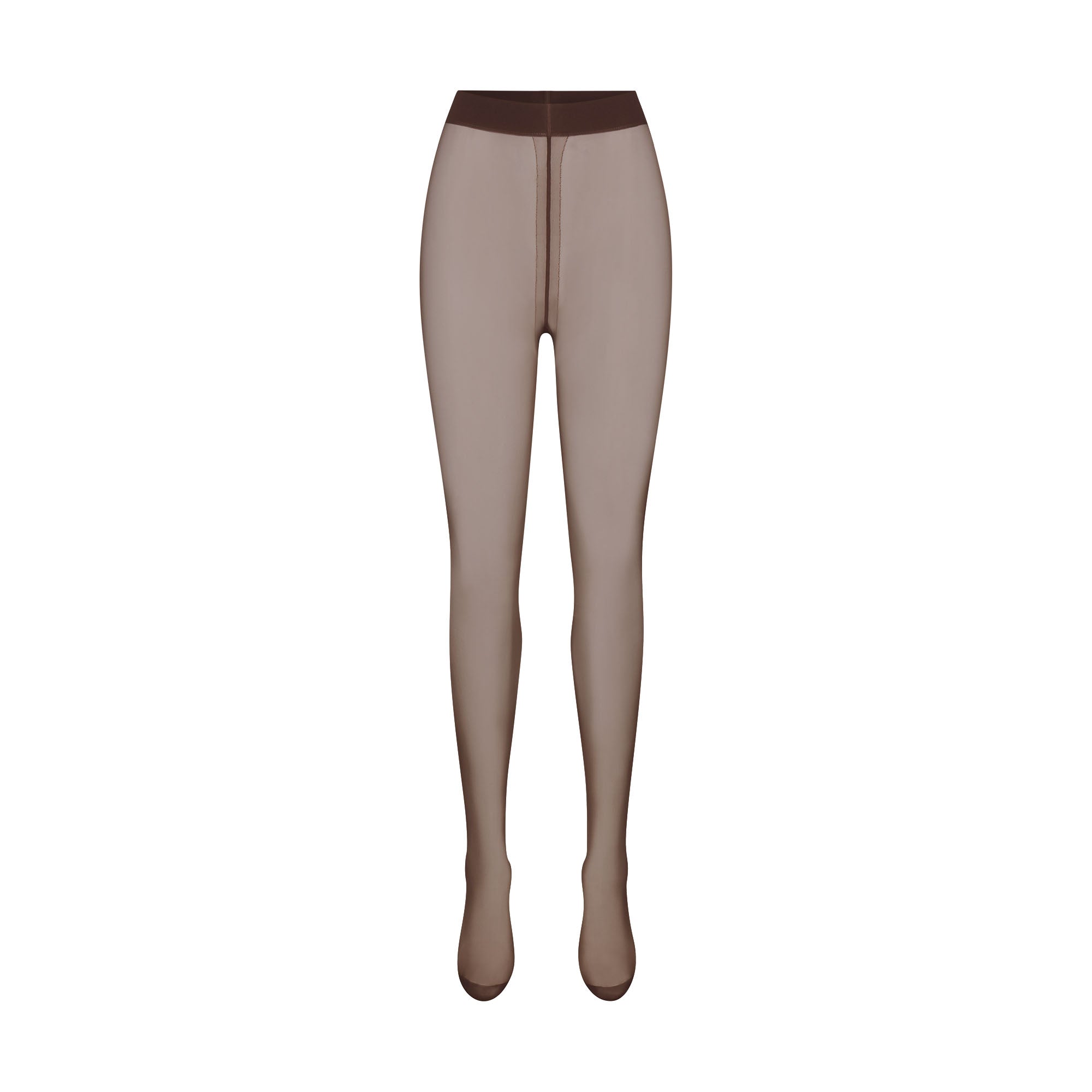 HOSIERY SHEER TIGHTS | ESPRESSO FLAT ON A WHITE BACKGROUND | FLT