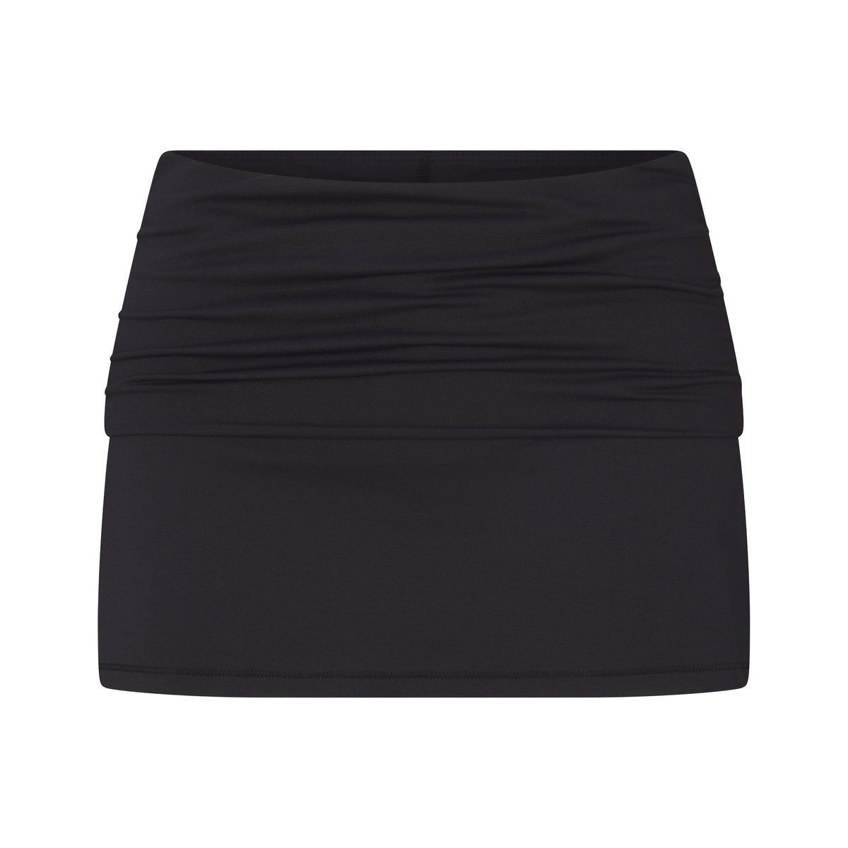 NikeSKIMS AIRY FOLDOVER SKORT | NSKM OBSIDIAN LAYS FLAT ON A WHITE BACKGROUND | FLT