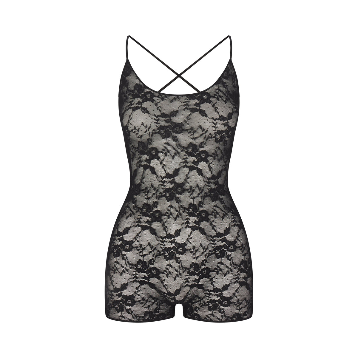 STRETCH LACE LOW BACK ONESIE | SOOT FLAT ON A WHITE BACKGROUND | FLT