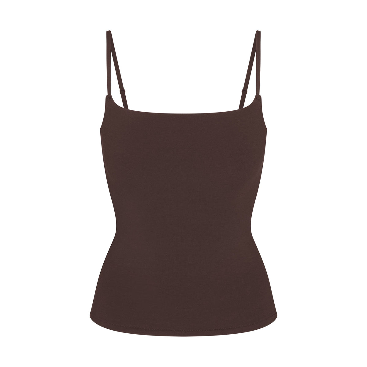 COTTON JERSEY CAMI | ESPRESSO FLAT ON A WHITE BACKGROUND | FLT