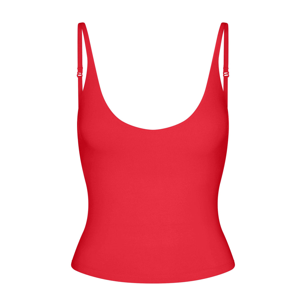 SMOOTH LAYERS SCOOP NECK CAMI | CARMINE FLAT ON A WHITE BACKGROUND | FLT