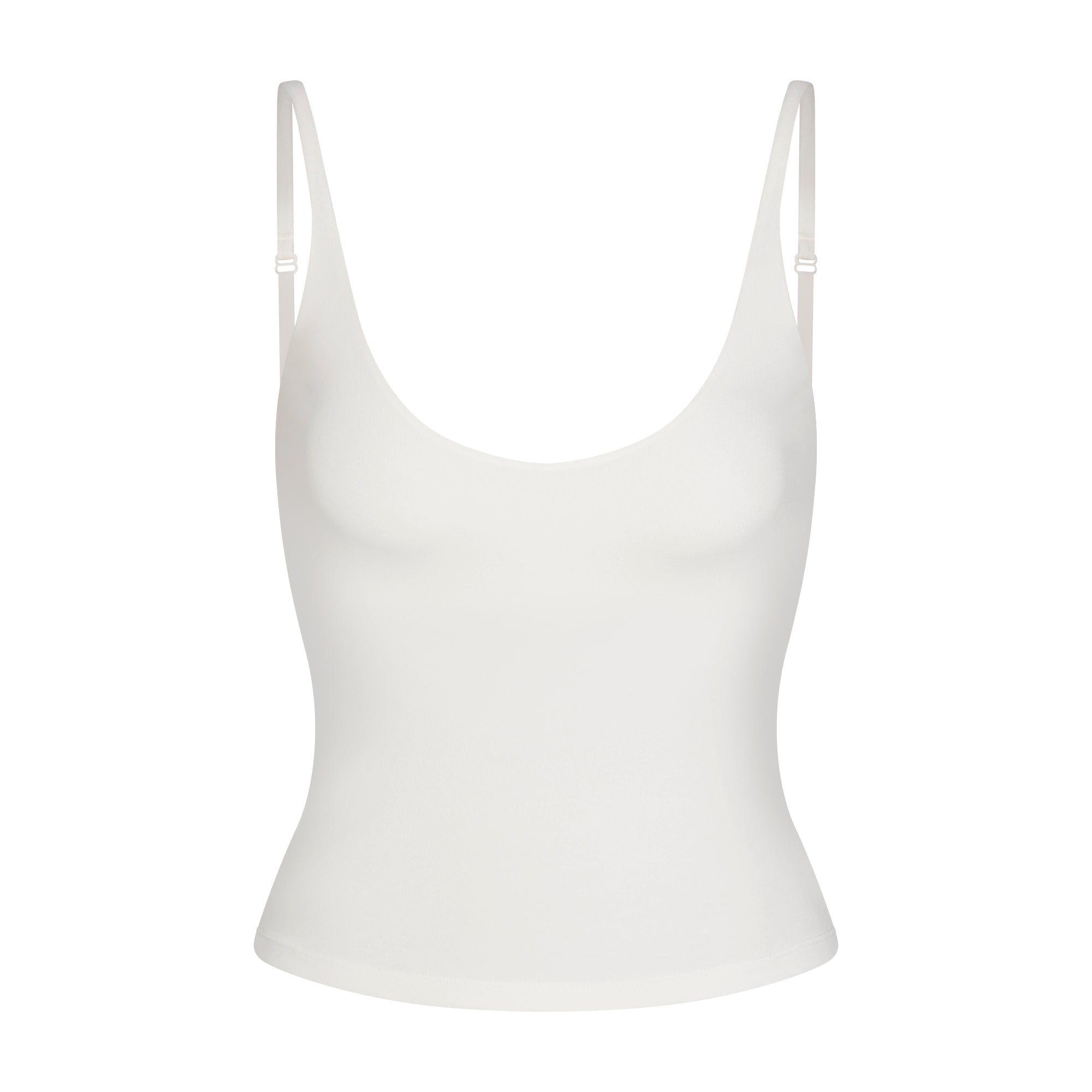 SMOOTH LAYERS SCOOP NECK CAMI | EGRET LAYS FLAT ON A WHITE BACKGROUND | FLT