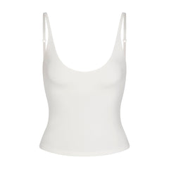 SMOOTH LAYERS SCOOP NECK CAMI | EGRET LAYS FLAT ON A WHITE BACKGROUND | FLT